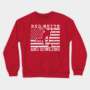 American Flag Bowling USA Patriotic Bowler Gifts Crewneck Sweatshirt